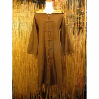 送料込み④新品＊男女兼用＊コットン素材＊チャイナボタン＊フード付き＊ミドルコート(スプリングコート)