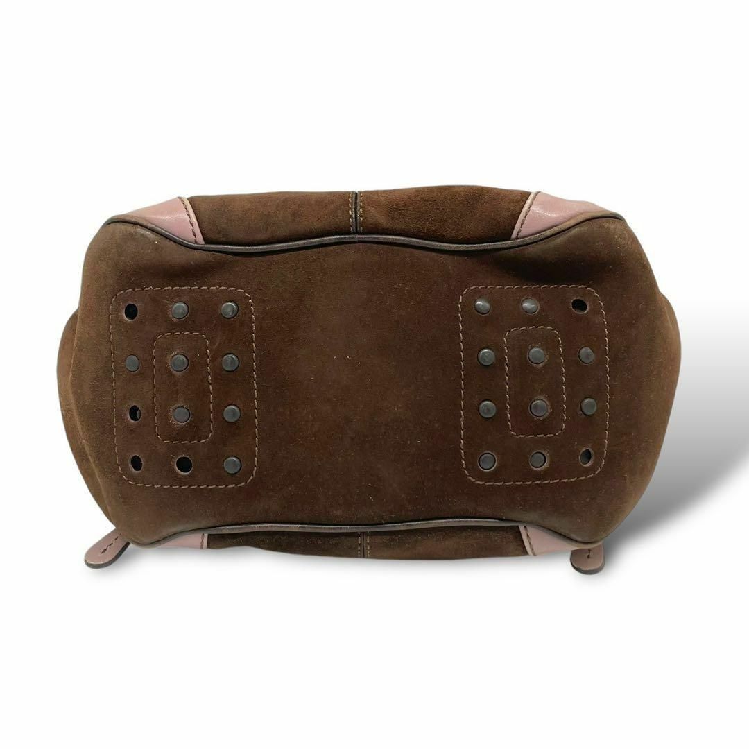 TOD'S - トッズ ワンショルダーバッグ スエード レザー ブラウン TOD'S - トッズ ワンショルダーバッグ スエード レザー ブラウン