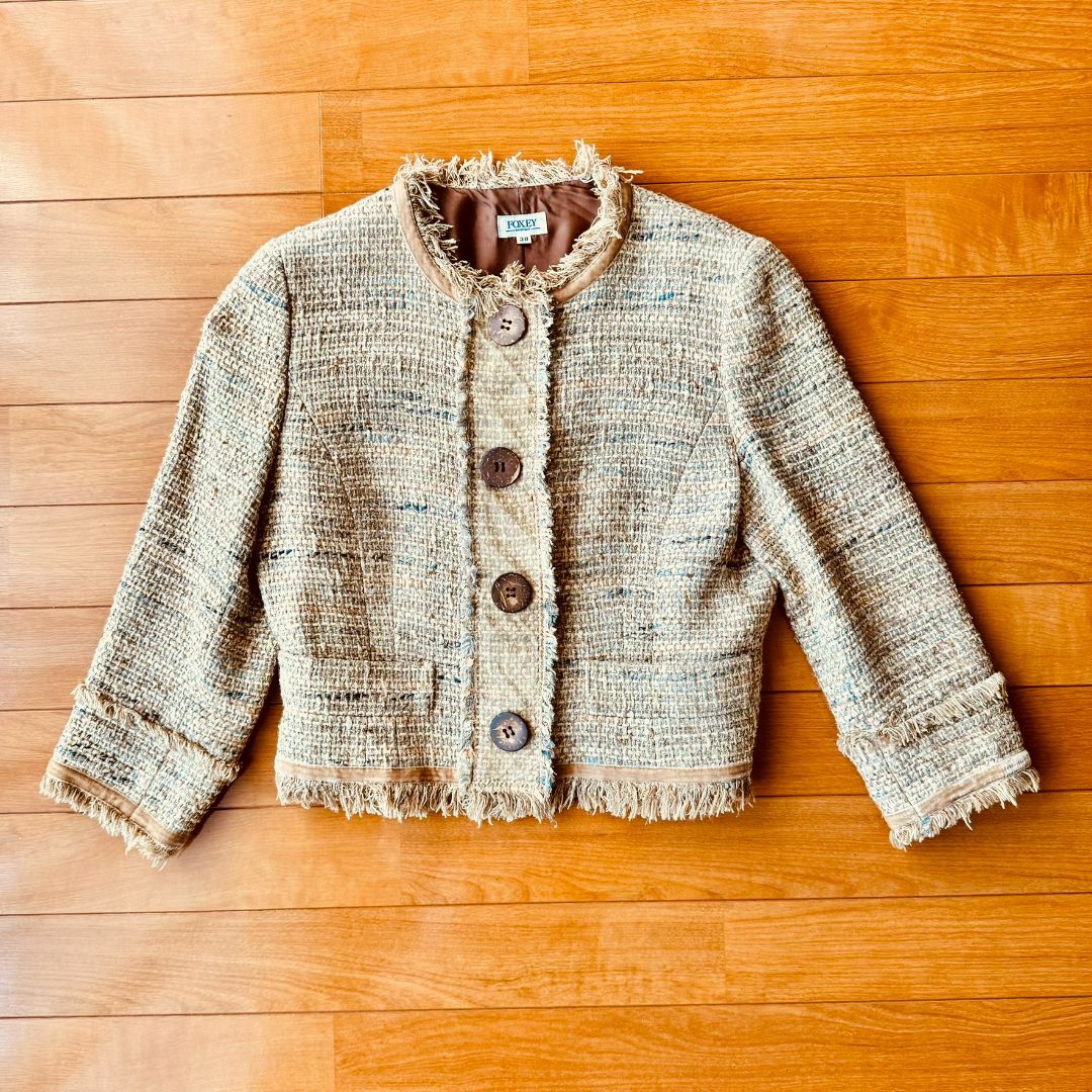 【送料0円】 フォクシー FOXEY ツイードジャケット 38 ジャケット・アウター