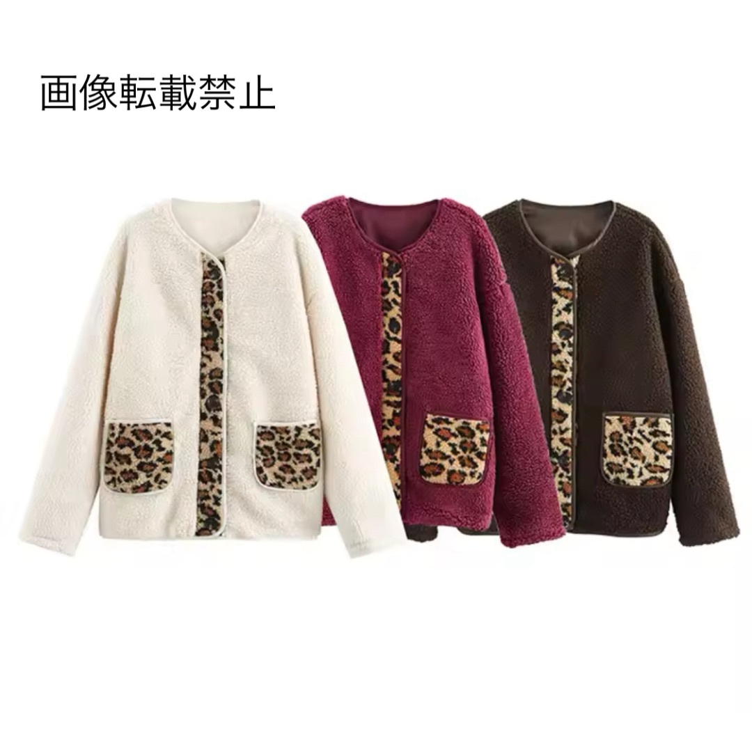☕️11月新作15839◆3color レオパード 豹柄 ボアコート