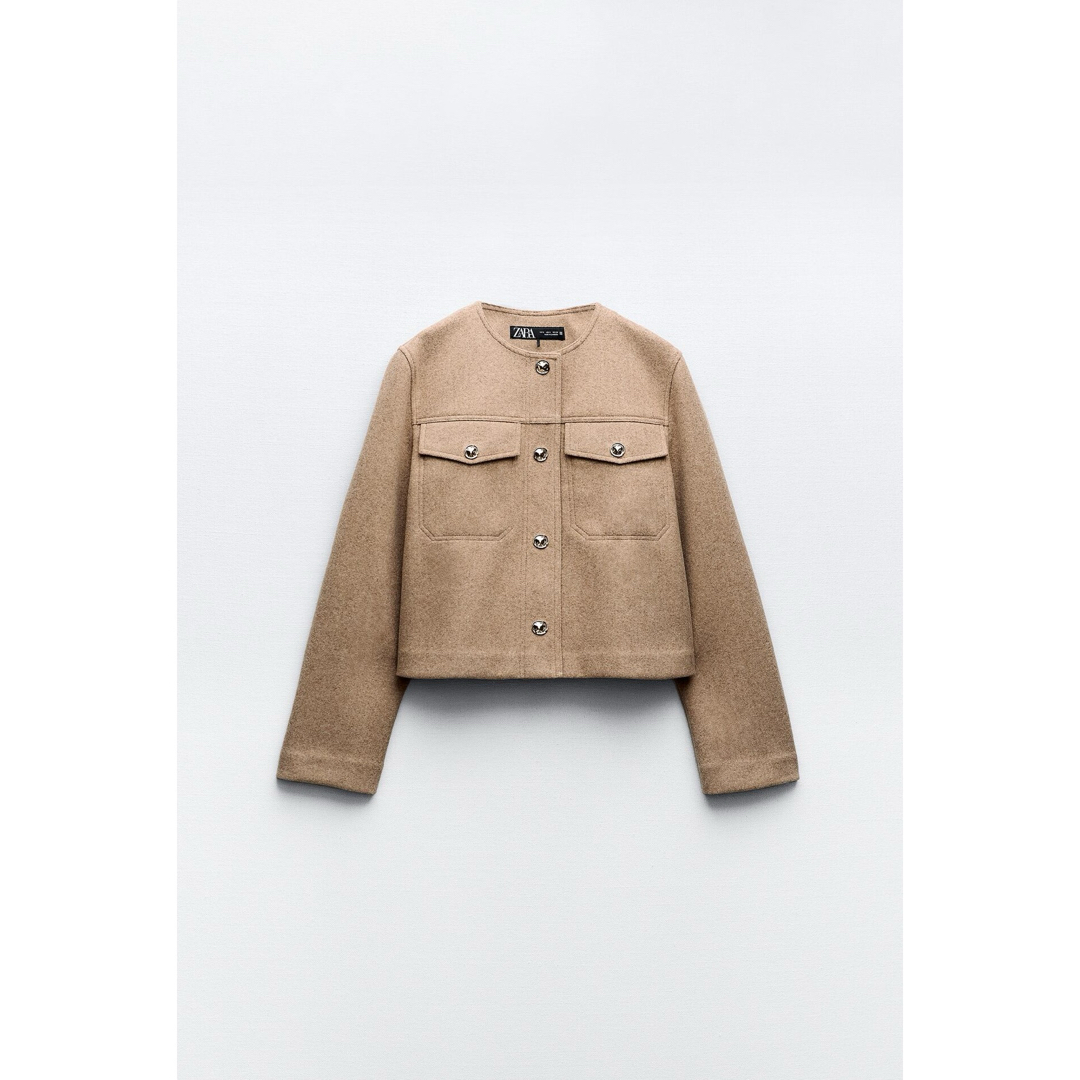 ZARA - ZARA ソフトショートジャケットの通販 by n.shop|ザラ ZARA - ZARA ソフトショートジャケットの通販 by n.shop|ザラ
