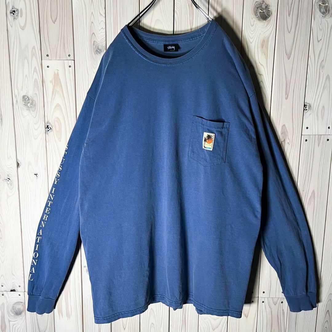 良品 ピグメントダイド L】ステューシー 刺繍 pon di endz ロンT 良品 ピグメントダイド L】ステューシー 刺繍 pon di endz ロンT