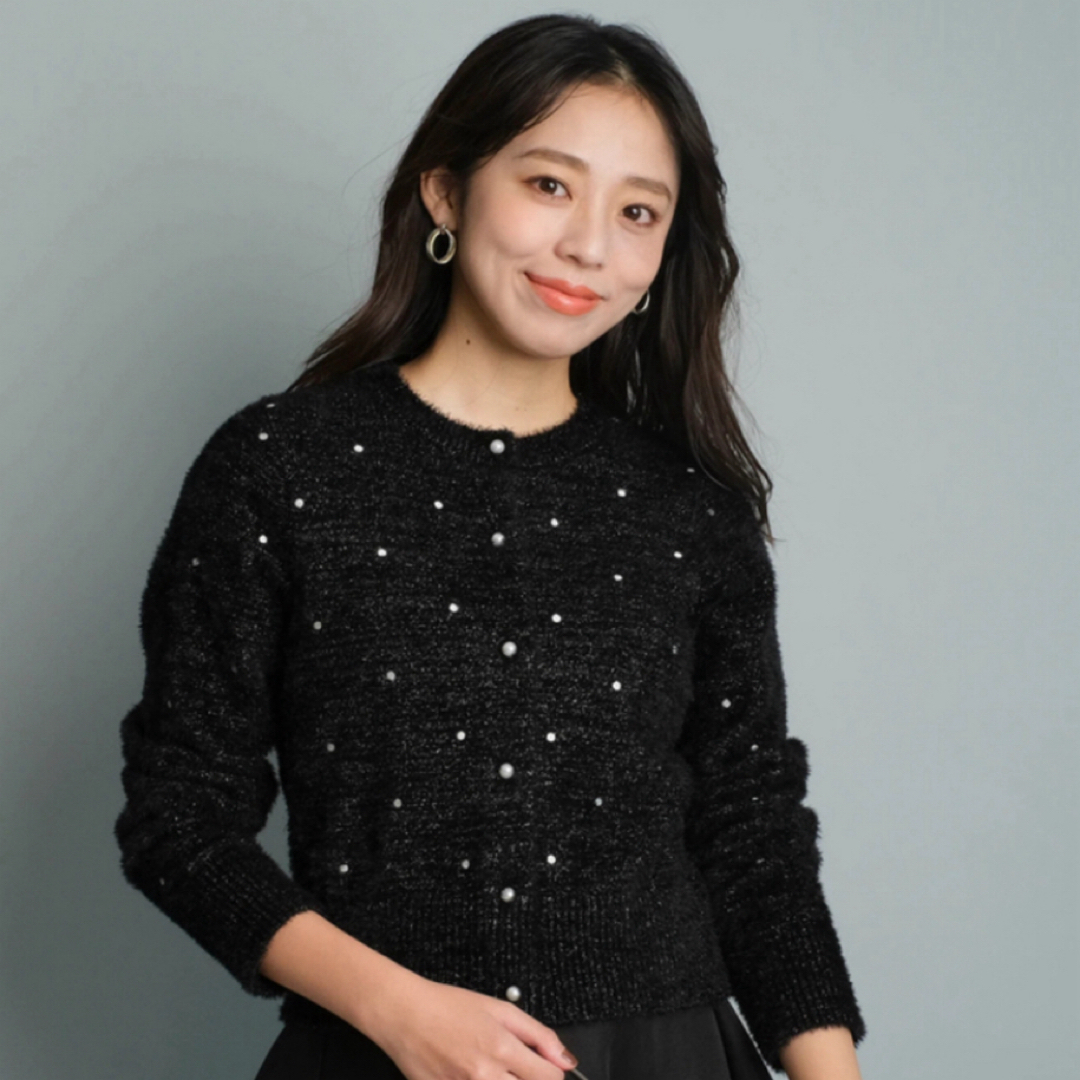 JUSGLITTY - 美品☆JUSGLITTY ドット刺繍カーデプルオーバーの JUSGLITTY - 美品☆JUSGLITTY ドット刺繍カーデプルオーバーの