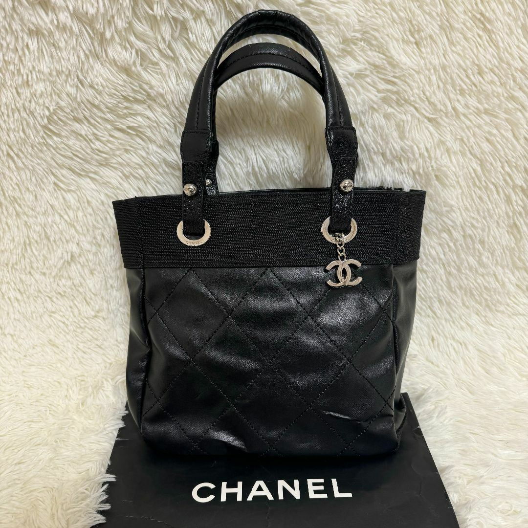 CHANEL - CHANEL シャネル パリビアリッツトートバッグ ハンドバッグ 黒
