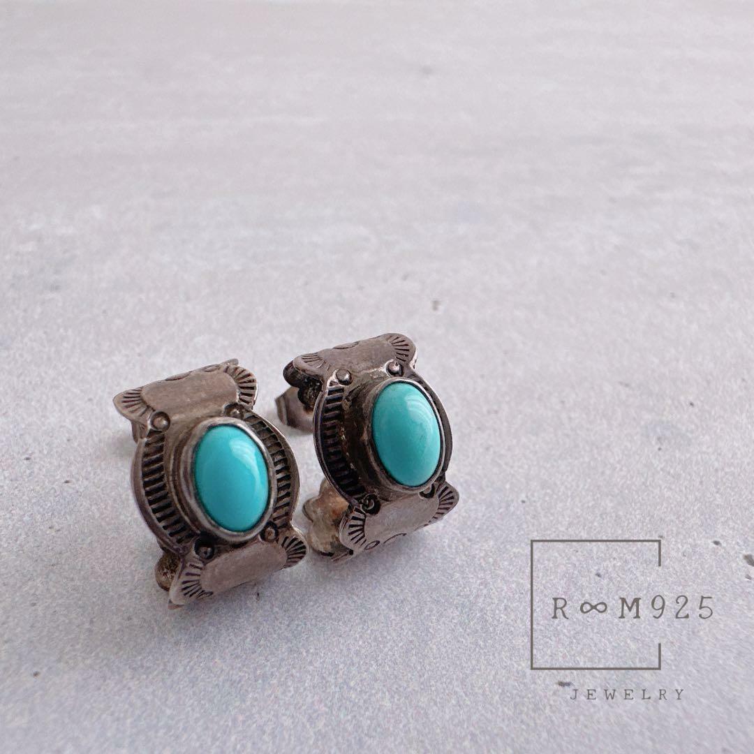 ヴィンテージ ナバホ ターコイズ ピアス 【J870】 ヴィンテージ ナバホ ターコイズ ピアス 【J870】