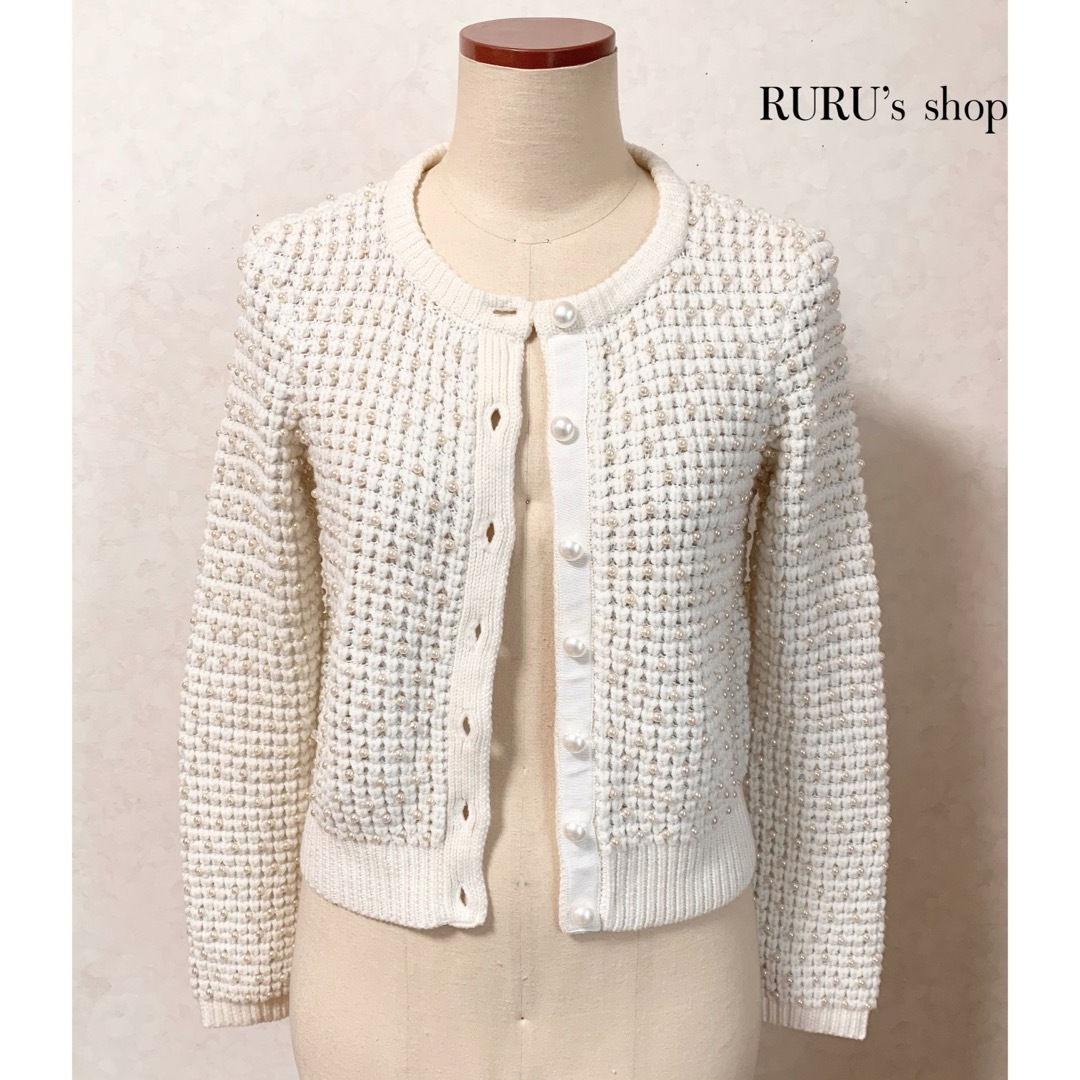 サマーセール ミニグランド バンドル Alice+Olivia 新品alice+oliviaミニパール刺繍×クロシェニット - カーディガン