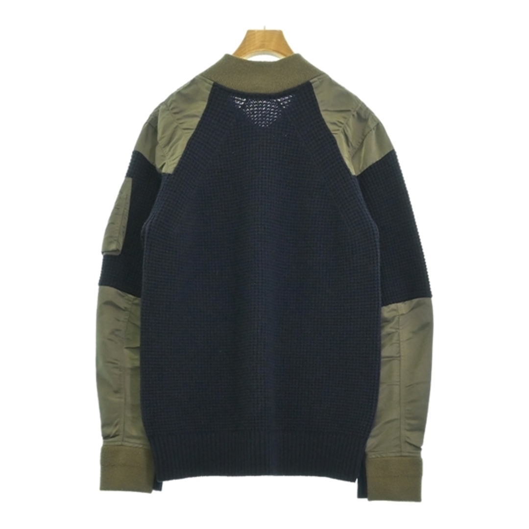 sacai - sacai サカイ ニット・セーター 2(M位) 紺xカーキ sacai - sacai サカイ ニット・セーター 2(M位) 紺xカーキ