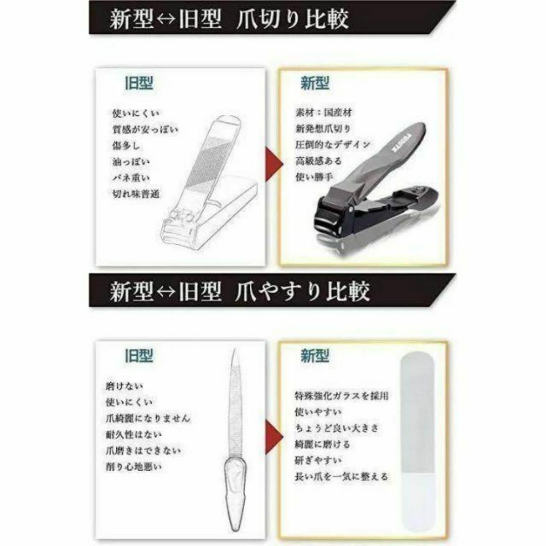新品 人気 ステンレス 爪切り 爪 ケース付き ピカピカになる爪やすり付 