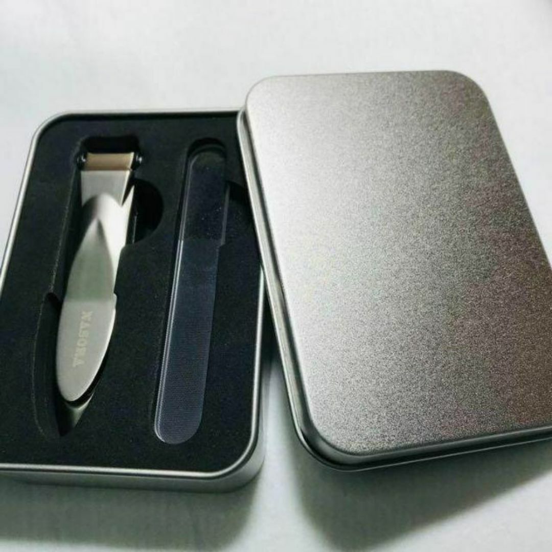 新品 人気 ステンレス 爪切り 爪 ケース付き ピカピカになる爪やすり付 