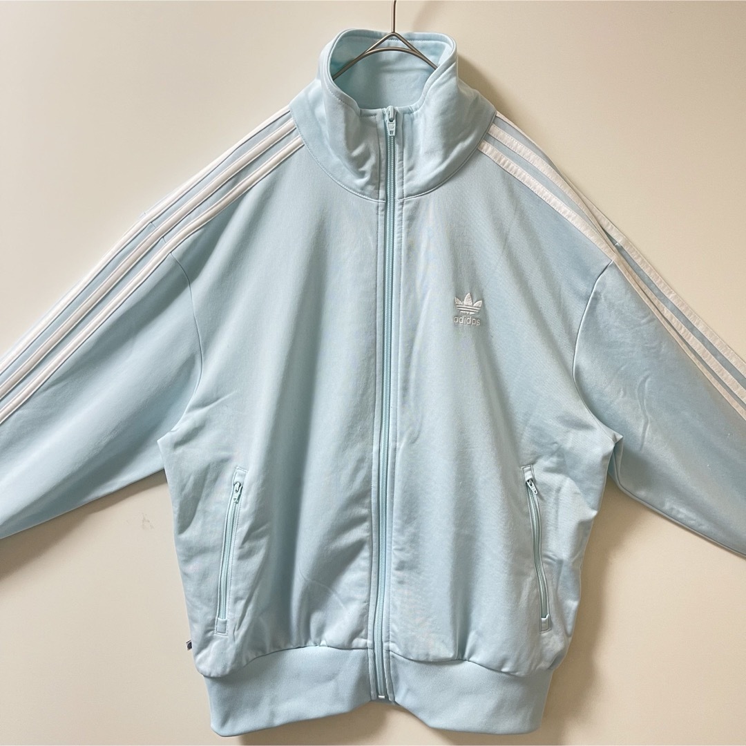 新作グッ adidas CYI※3箇所同時出品中|アディダスならラクマ by M】アディダス刺繍トラックジャケット古着ジャージトップ水色ライトブルーの通販 - トップス