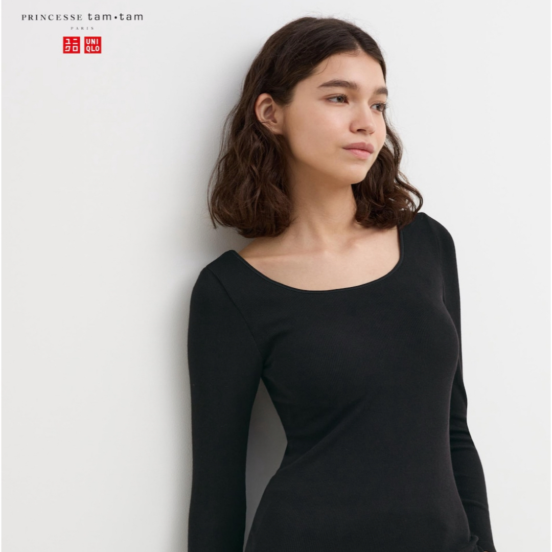 UNIQLO - 専用⭐️UNIQLO ヒートテックリブバレエネックブラTの UNIQLO - 専用⭐️UNIQLO ヒートテックリブバレエネックブラTの