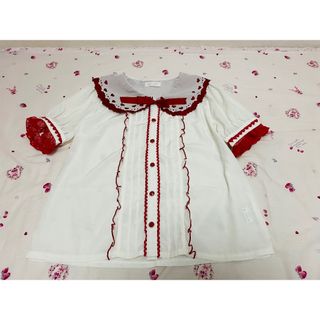 LIZLISA はしごリボンギンガムスカパン ストロベリー刺繍