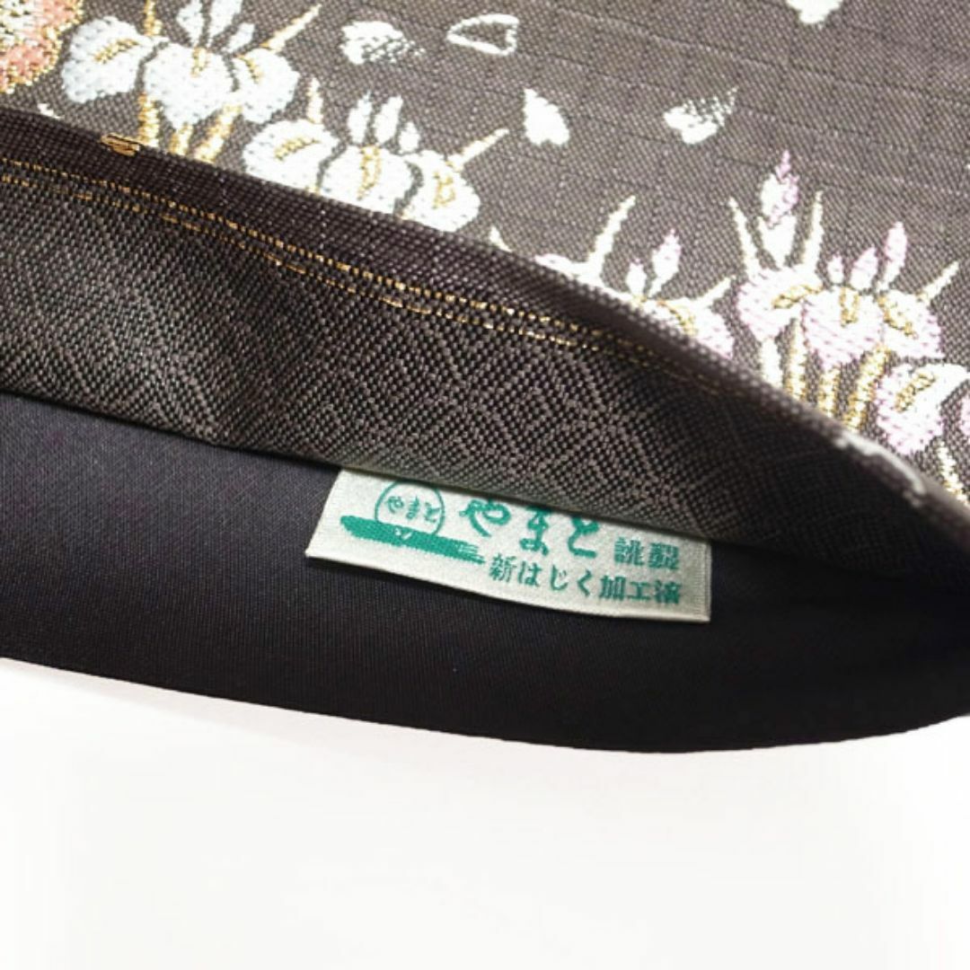 袋帯 京都 西陣 濃茶紫 桜 菖蒲 金銀糸 やまと 扱い 上質 中古 kp376 袋帯 京都 西陣 濃茶紫 桜 菖蒲 金銀糸 やまと 扱い 上質 中古 kp376