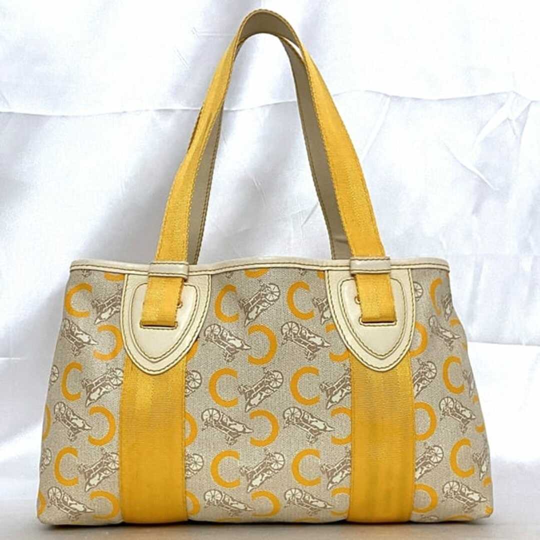CELINE - セリーヌ トートバッグ ベージュ イエロー Cマカダム CELINE - セリーヌ トートバッグ ベージュ イエロー Cマカダム