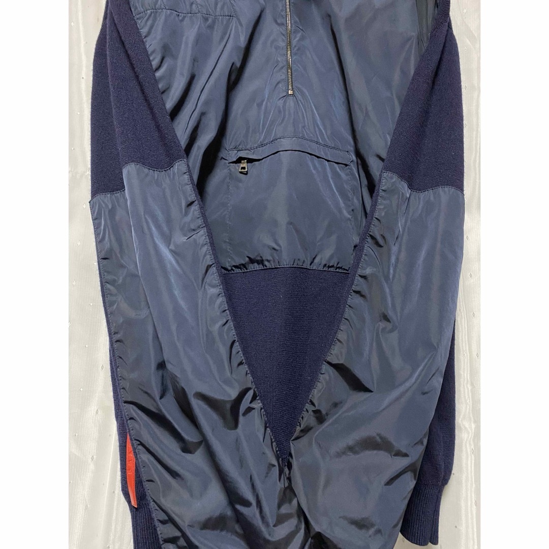 PRADA SPORT 00s ナイロンレイヤードニット ハーフジップ ネイビー PRADA SPORT 00s ナイロンレイヤードニット ハーフジップ ネイビー