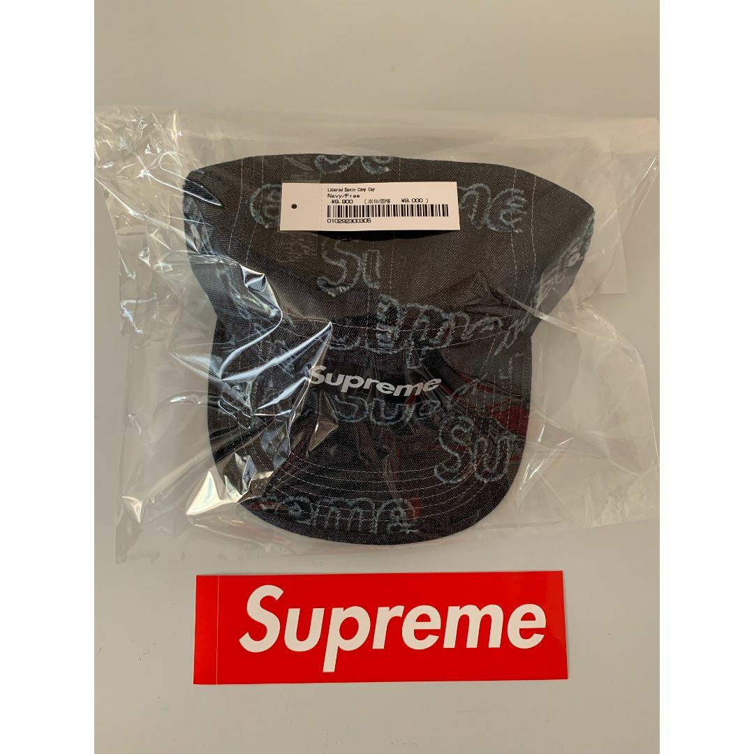 Supreme - SUPREME Lasered Denim Camp Cap ステッカー付の通販 Supreme - SUPREME Lasered Denim Camp Cap ステッカー付の通販