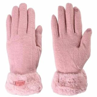 【24時間以内配送】手袋　レディース　グローブ　防寒　かわいい　上品　ピンク(手袋)