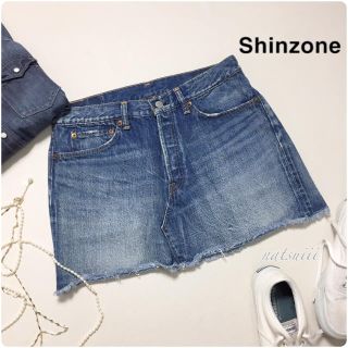 シンゾーン(Shinzone)のShinzone シンゾーン .  ダメージ デニム スカート(ミニスカート)