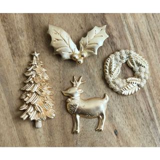 【新品】金属　クリスマスモチーフの箸置き(4つ)(カトラリー/箸)
