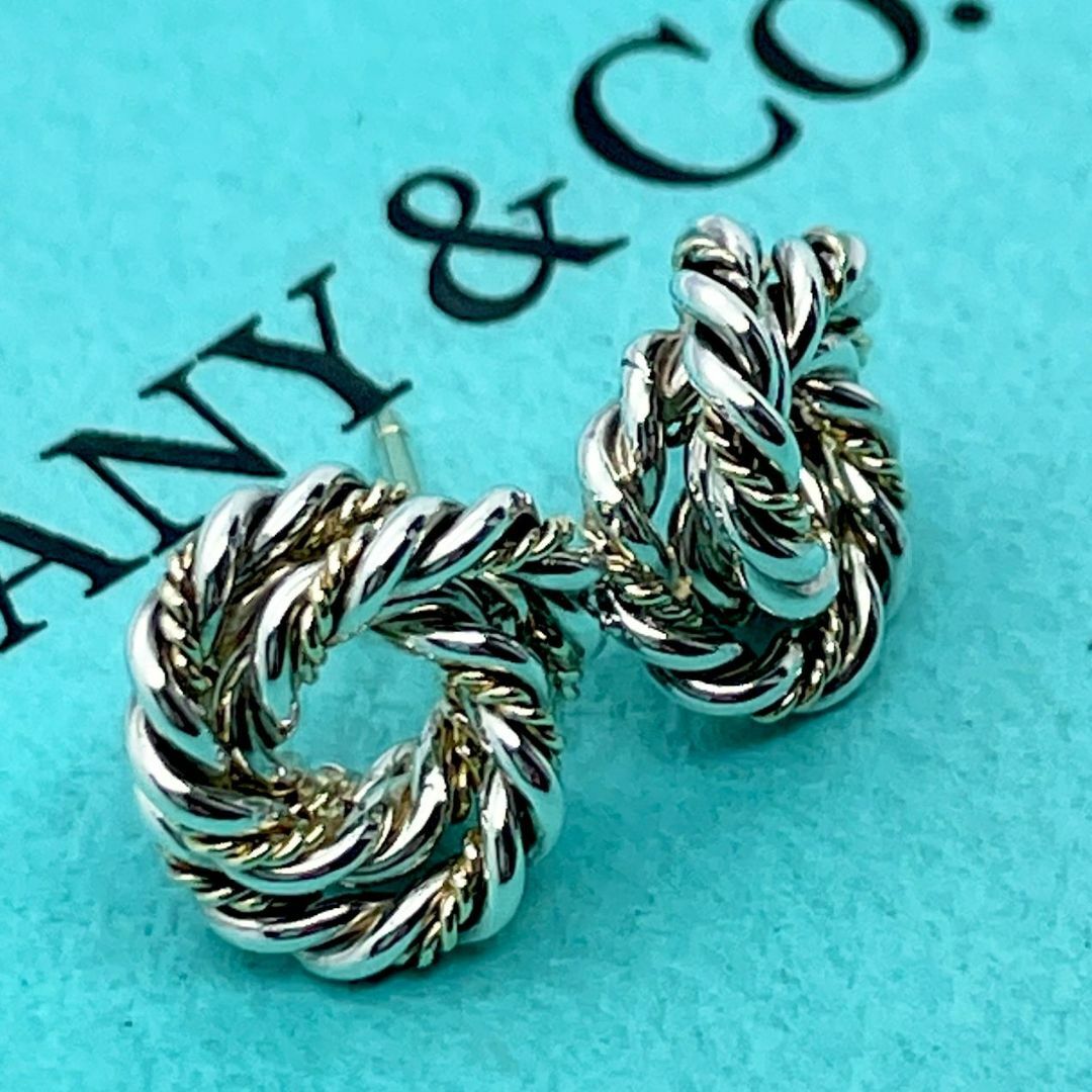 希少美品TIFFANY&Co. さかのぼり ティファニー ツイストフープピアス 希少美品TIFFANY&Co. さかのぼり ティファニー ツイストフープピアス