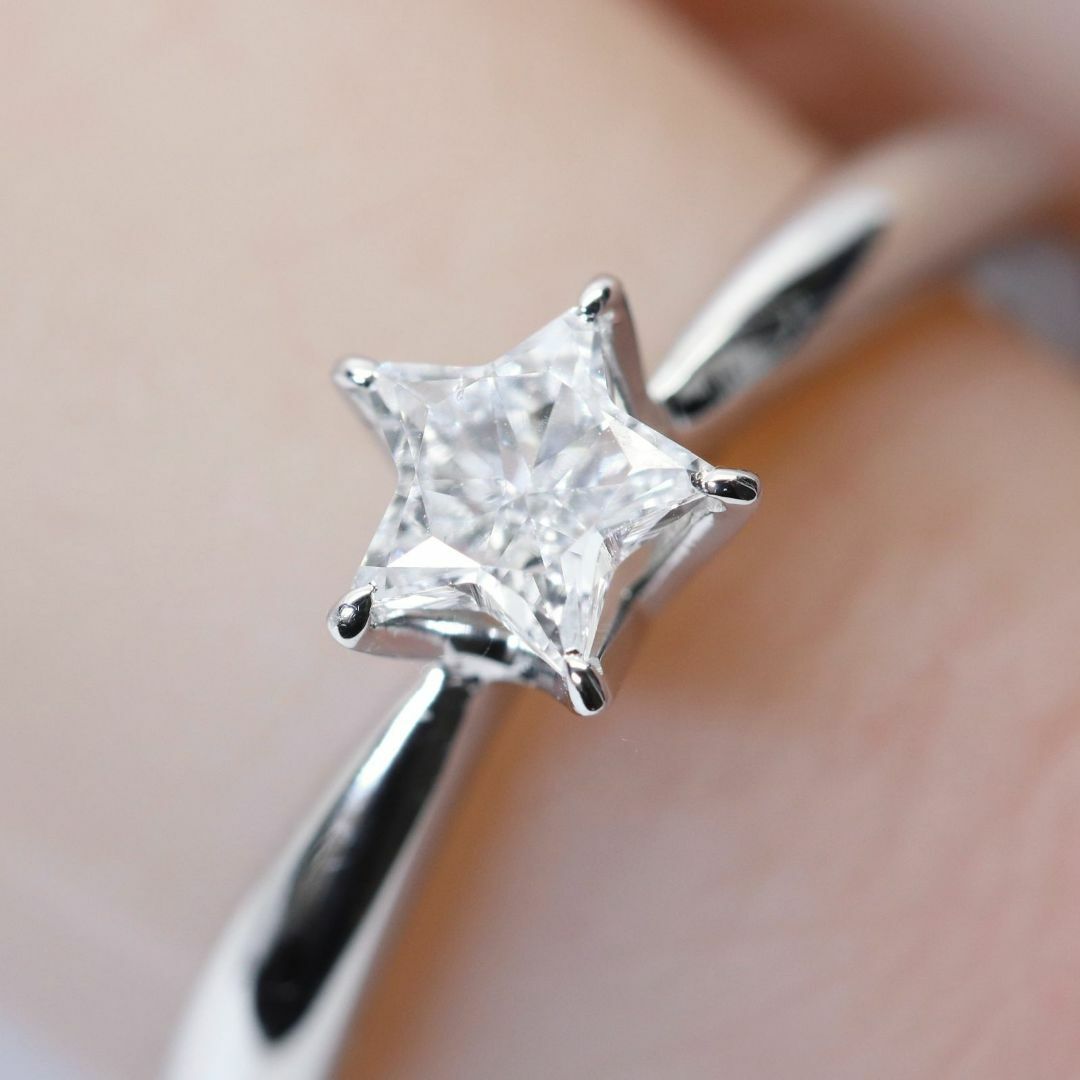 美品 プラチナ スターカット ダイヤ 0.267ct リング/24-3163Sの 美品 プラチナ スターカット ダイヤ 0.267ct リング/24-3163Sの