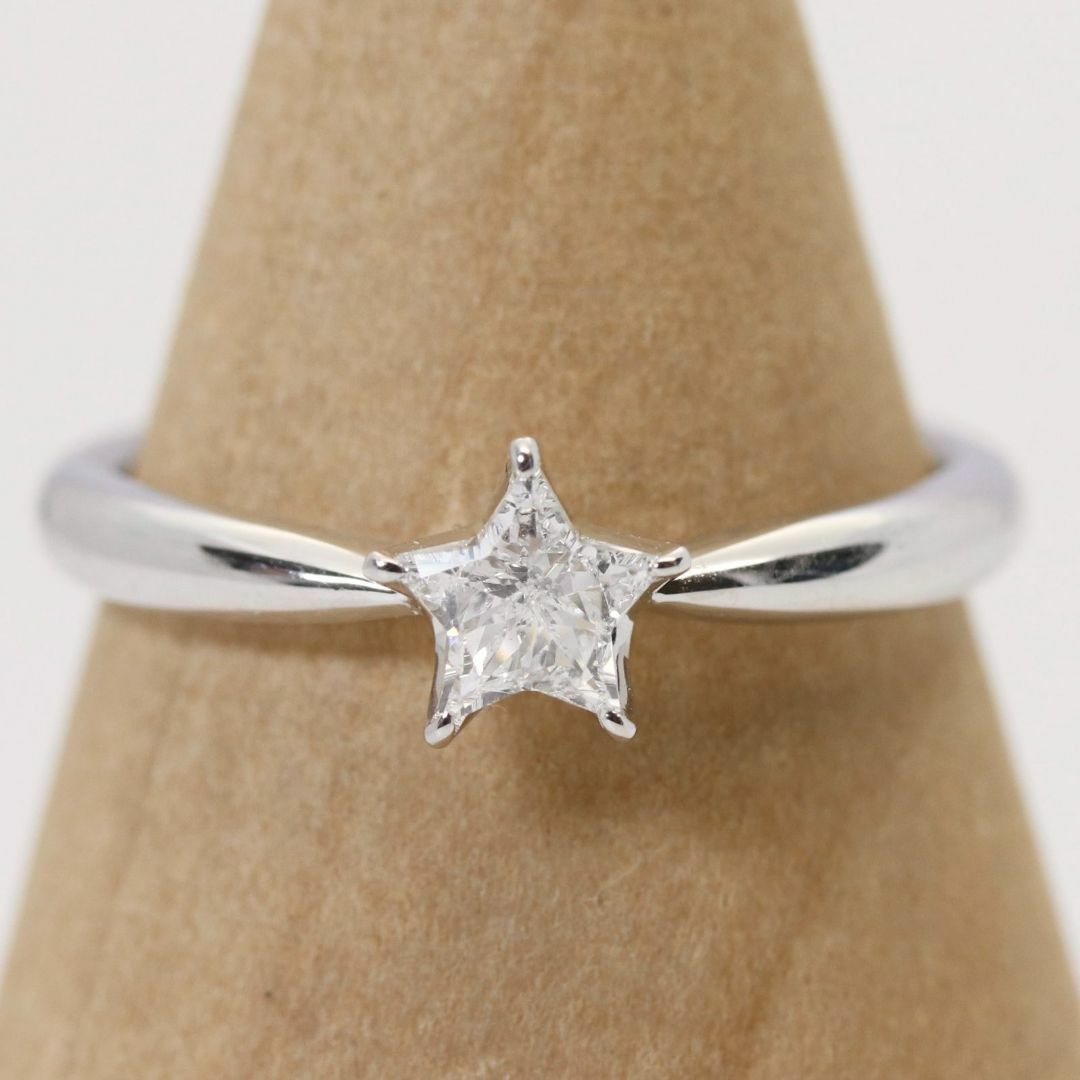 美品 プラチナ スターカット ダイヤ 0.267ct リング/24-3163Sの 美品 プラチナ スターカット ダイヤ 0.267ct リング/24-3163Sの