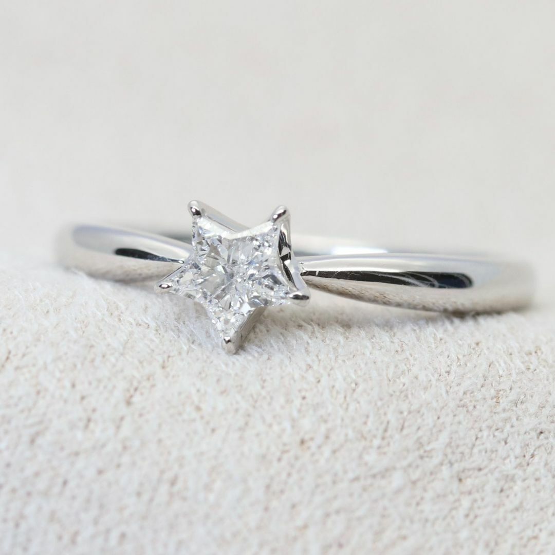 美品 プラチナ スターカット ダイヤ 0.267ct リング/24-3163Sの 美品 プラチナ スターカット ダイヤ 0.267ct リング/24-3163Sの