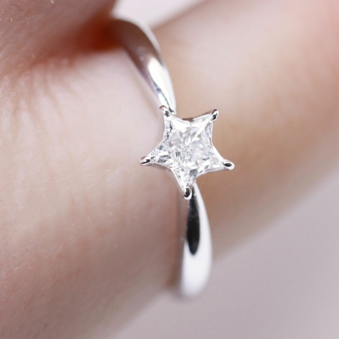 美品 プラチナ スターカット ダイヤ 0.267ct リング/24-3163Sの 美品 プラチナ スターカット ダイヤ 0.267ct リング/24-3163Sの