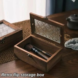 小さな木箱 ガラス ギフトボックス レトロ 収納ボックス 蓋付き 小さな木箱 ガラス ギフトボックス レトロ 収納ボックス 蓋付き