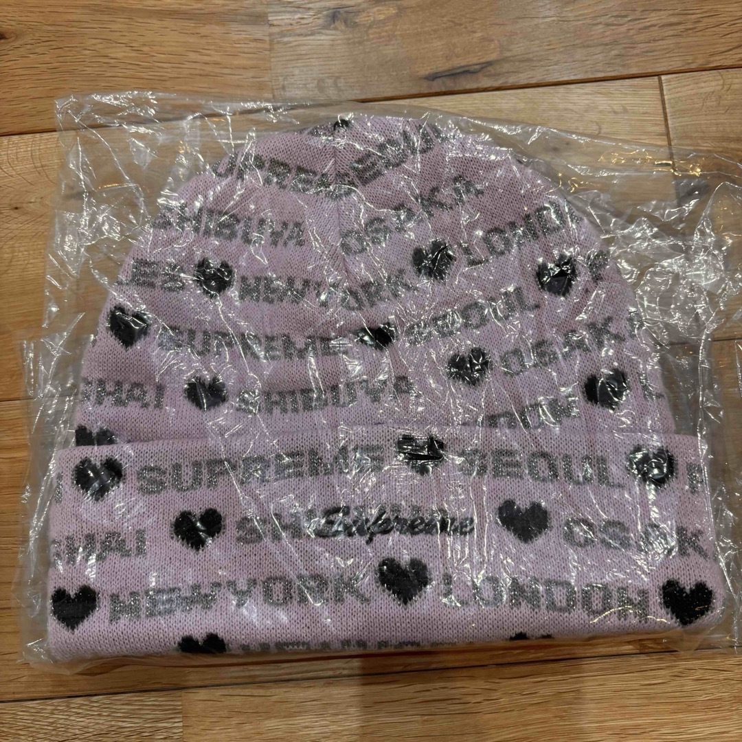 希少カラー】Supreme Hearts beanie Light Pink 帽子 希少カラー】Supreme Hearts beanie Light Pink 帽子