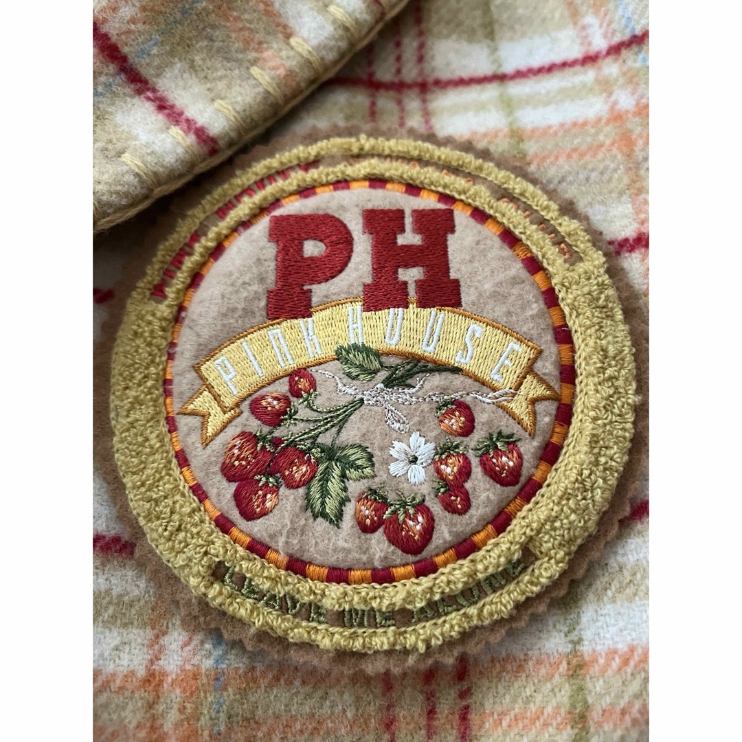 ピンクハウス オリジナルチェック いちご刺繍ワッペンつき ピンクハウス オリジナルチェック いちご刺繍ワッペンつき