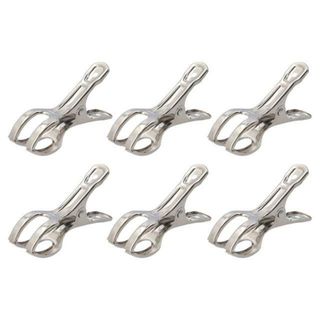 【並行輸入】ステンレス製 洗濯ばさみ 6個セット ayy16set06(日用品/生活雑貨)