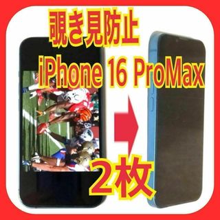 2枚　iPhone 16 Pro Max 対応 覗き見防止ガラスフィルム　防油脂(その他)