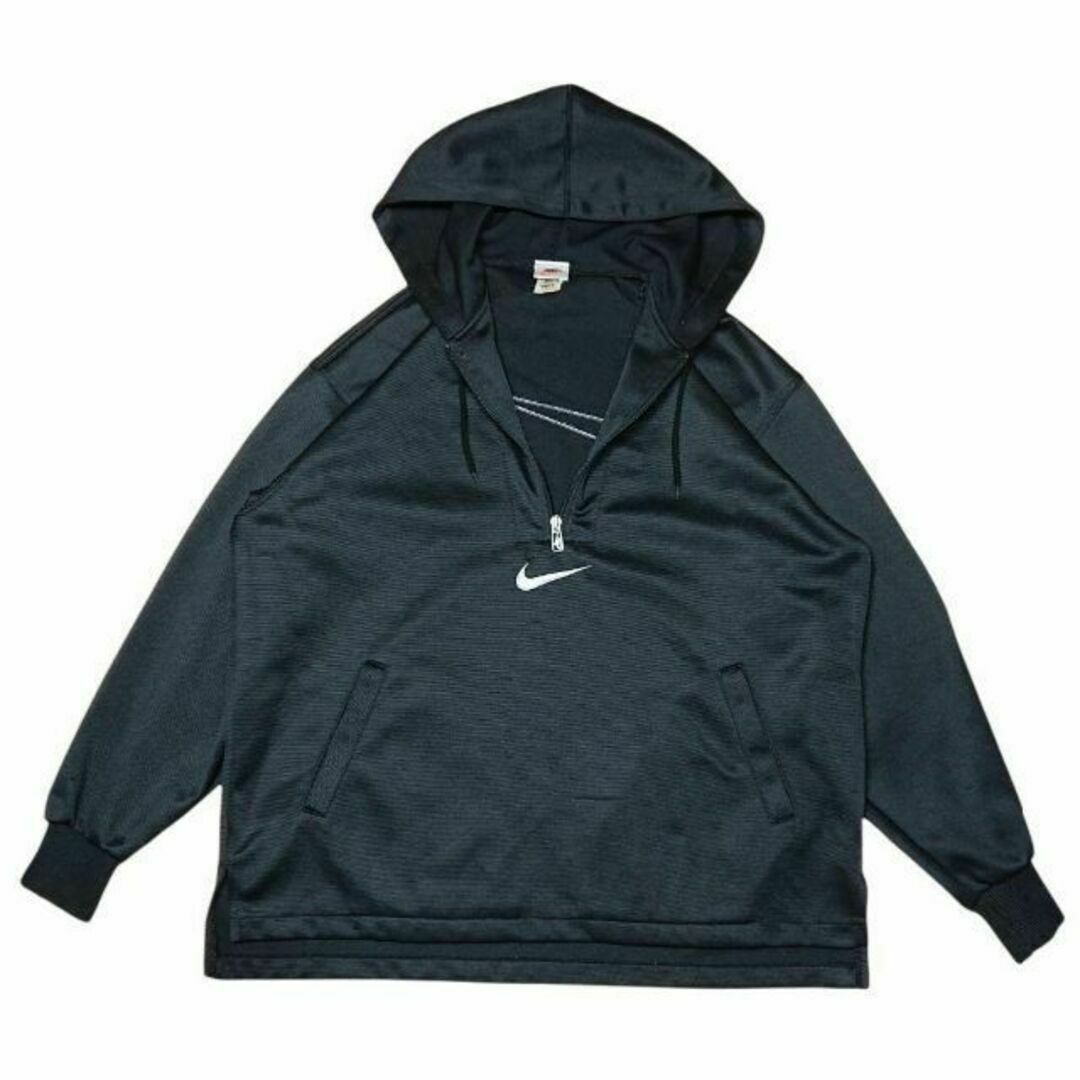 NIKE - NIKE白タグ90sハーフジップパーカー黒ナイキ古着ビッグス NIKE - NIKE白タグ90sハーフジップパーカー黒ナイキ古着ビッグス