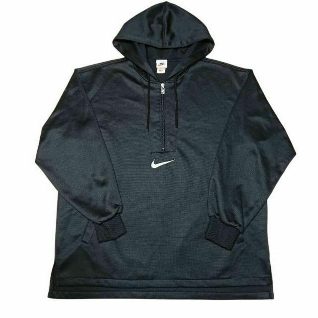 NIKE - NIKE白タグ90sハーフジップパーカー黒ナイキ古着ビッグス NIKE - NIKE白タグ90sハーフジップパーカー黒ナイキ古着ビッグス
