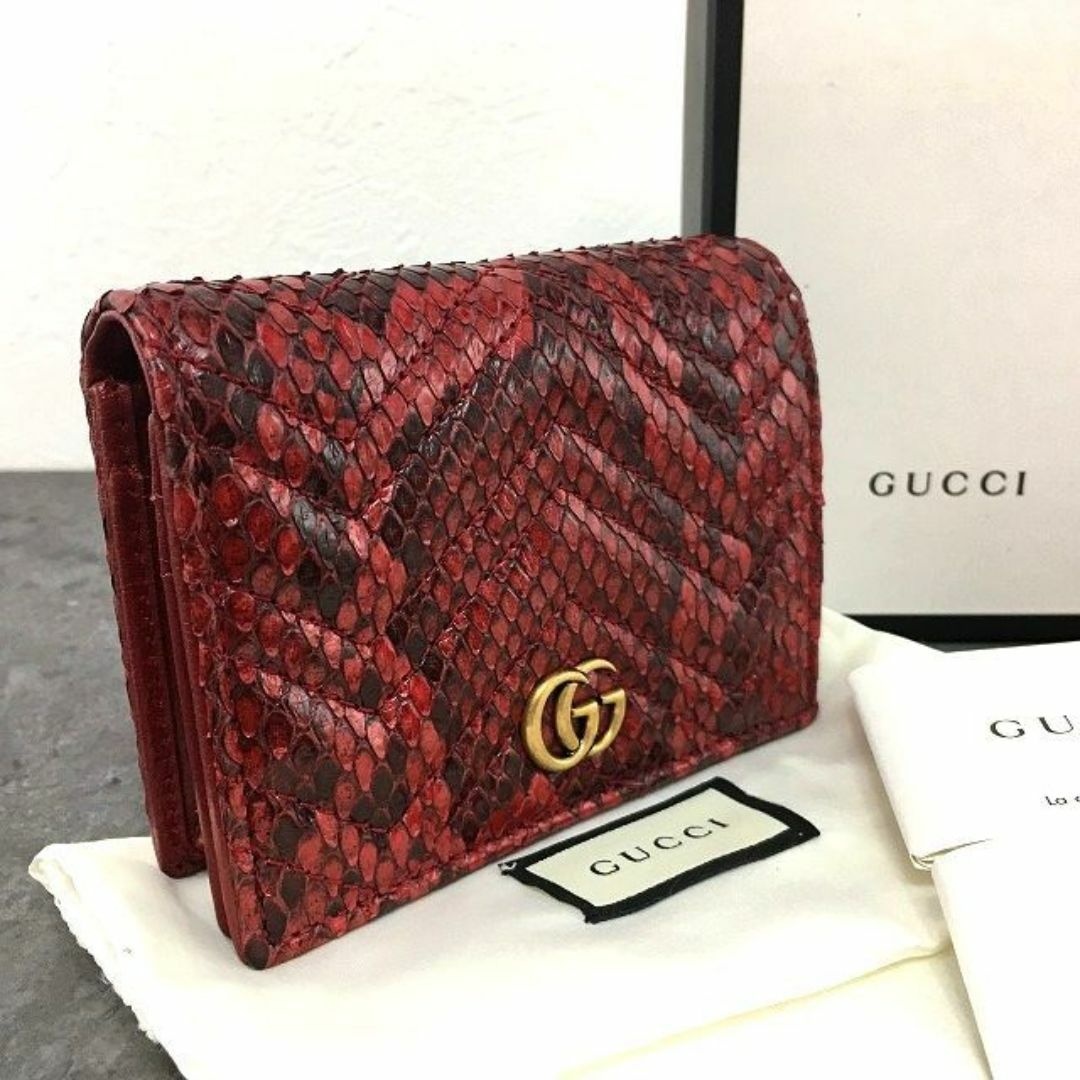 送料込み! 美品 GUCCI コンパクトウォレット 466492 パイソン 送料込み! 美品 GUCCI コンパクトウォレット 466492 パイソン