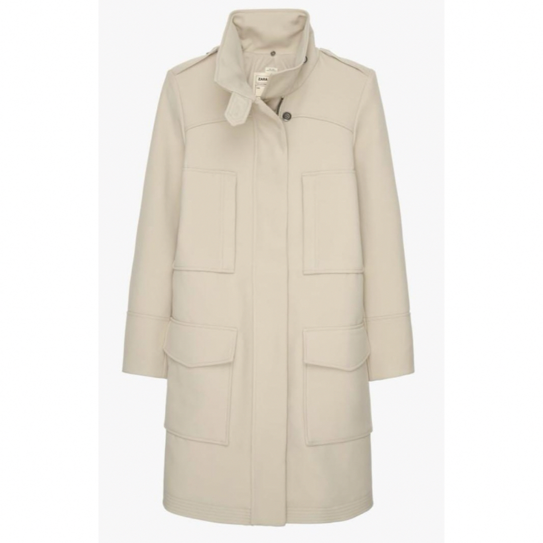 ZARA - 【新品】ZARA(ザラ)、ロングコート、オフホワイト ZARA - 【新品】ZARA(ザラ)、ロングコート、オフホワイト