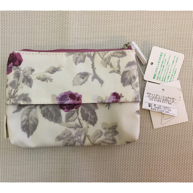 LAURA ASHLEY(ローラアシュレイ)の新品★ポケットティッシュホルダー ロージズ/ペールグレープ レディースのファッション小物(ポーチ)の商品写真