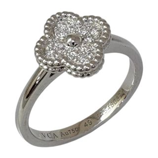ヴァンクリーフアンドアーペル(Van Cleef & Arpels)のヴァンクリーフ＆アーペル スウィートアンハンブラ リング 指輪 9号 18金 K18ホワイトゴールド ダイヤモンド レディース Van Cleef & Arpels  中古(リング(指輪))