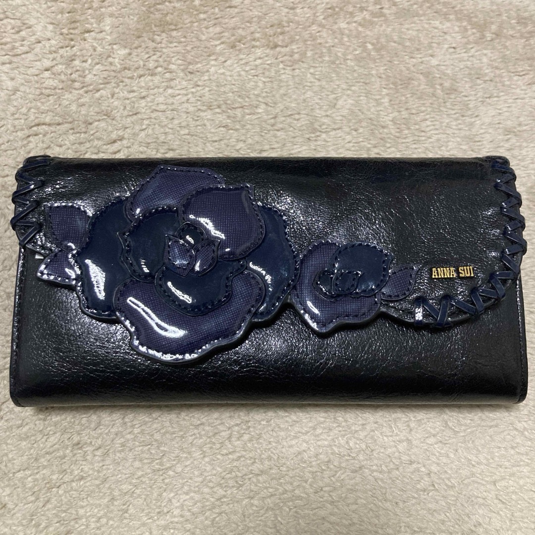 ANNA SUI - ANNA SUI アナスイ 本革 長財布 がま口 ルビー 薔薇 ANNA SUI - ANNA SUI アナスイ 本革 長財布 がま口 ルビー 薔薇