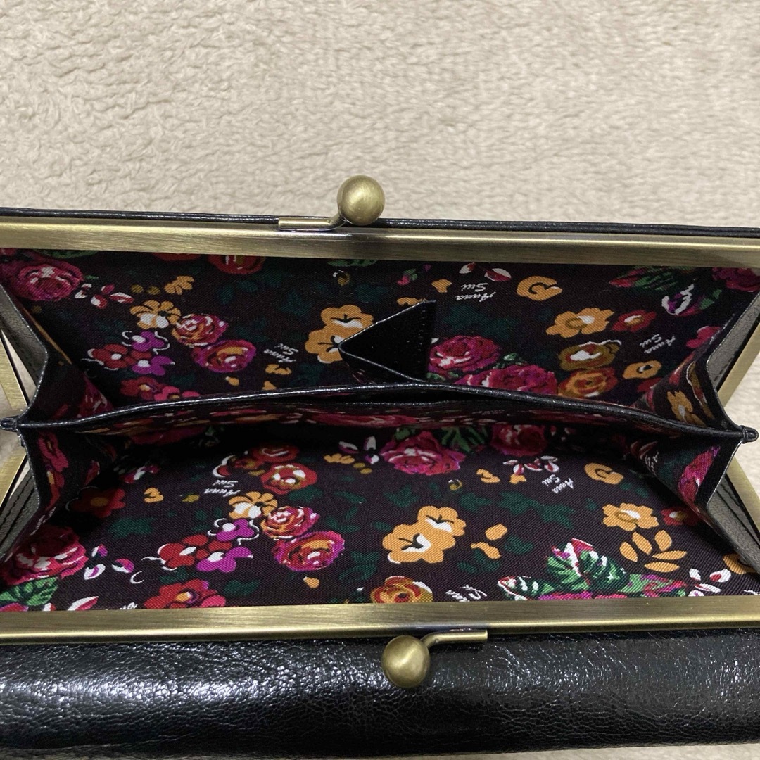 ANNA SUI - ANNA SUI アナスイ 本革 長財布 がま口 ルビー 薔薇 ANNA SUI - ANNA SUI アナスイ 本革 長財布 がま口 ルビー 薔薇