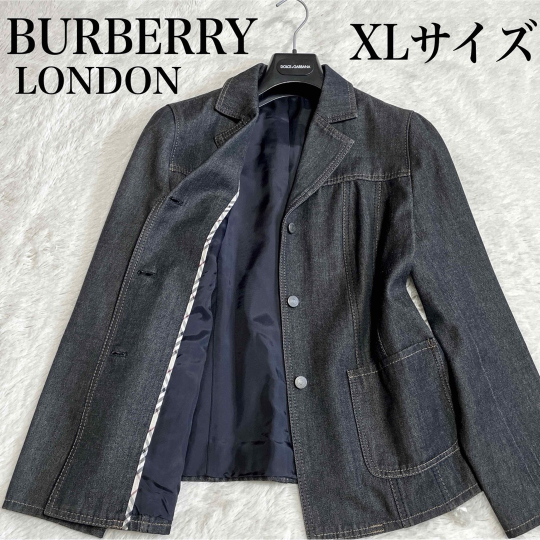 極美品 BURBERRY 大きいサイズ ノバチェック デニムジャケット G 極美品 BURBERRY 大きいサイズ ノバチェック デニムジャケット G