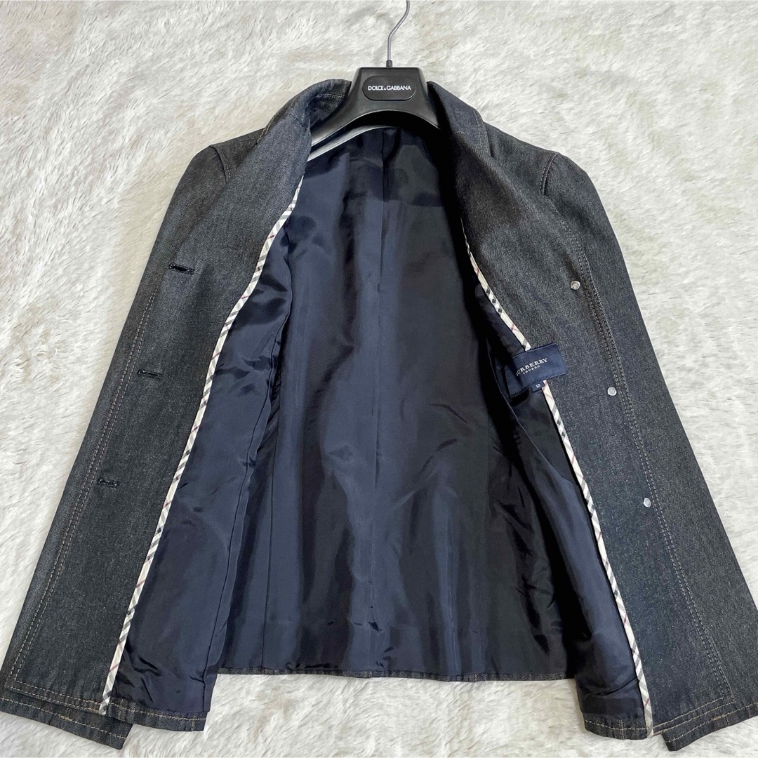 極美品 BURBERRY 大きいサイズ ノバチェック デニムジャケット G 極美品 BURBERRY 大きいサイズ ノバチェック デニムジャケット G