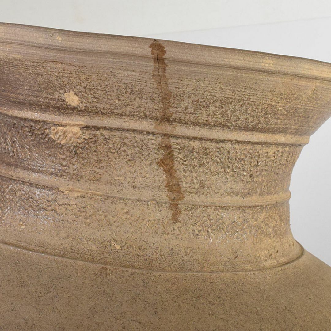 朝鮮美術 須恵器 新羅土器 壺 壺敷・時代箱付 V R8018C 朝鮮美術 須恵器 新羅土器 壺 壺敷・時代箱付 V R8018C