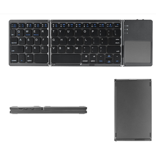 ワイヤレスキーボード 折りたたみ式USB Bluetooth ブラック(PC周辺機器)