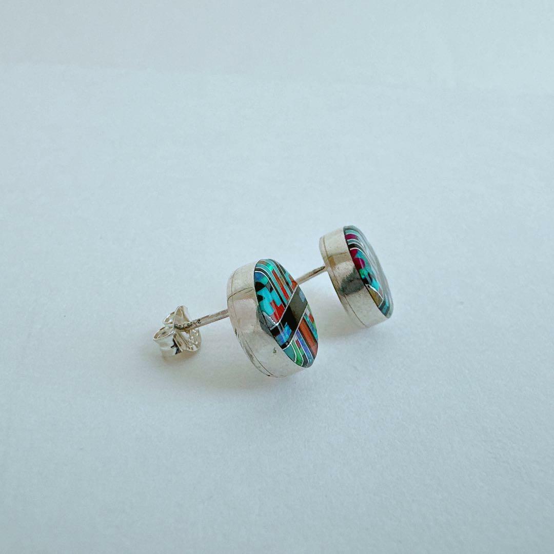 【即納&大特価】 マイクロモザイクインレイ ピアス 【J911】 アクセサリー