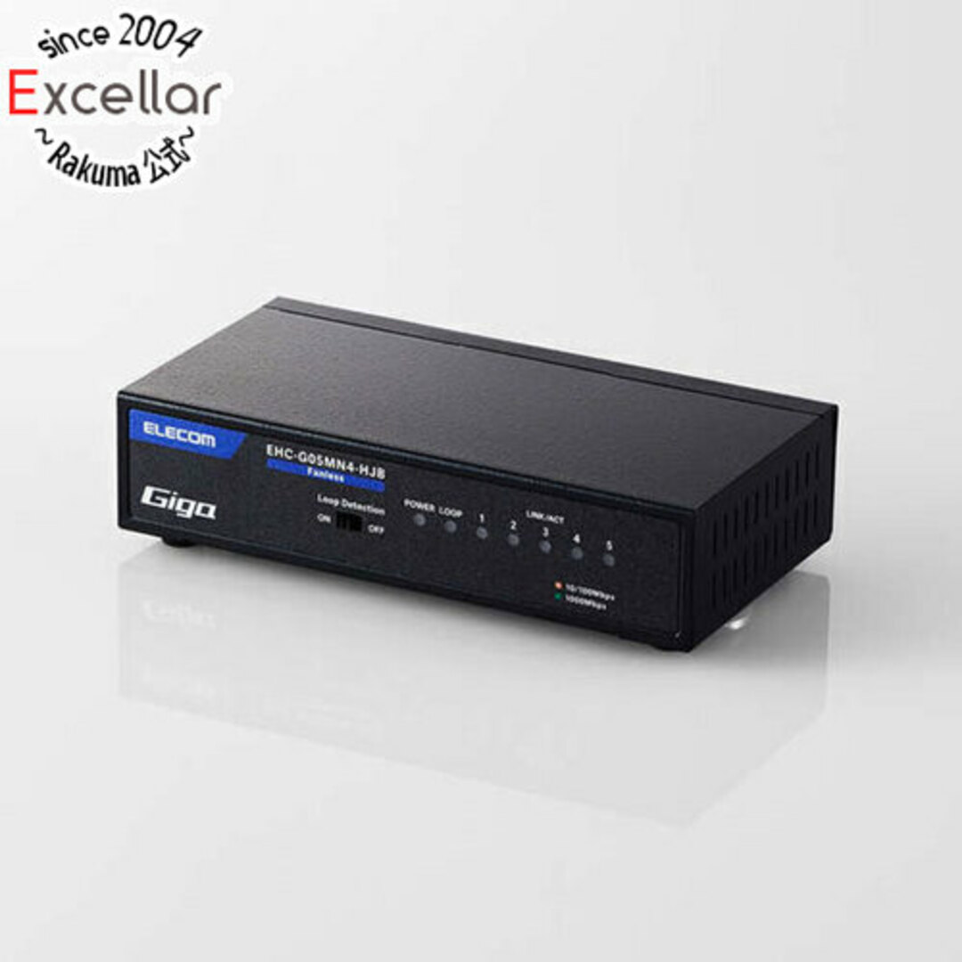 ELECOM(エレコム)のエレコム製 Giga対応5ポートスイッチ EHC-G05MN4-HJB ブラック スマホ/家電/カメラのPC/タブレット(PC周辺機器)の商品写真
