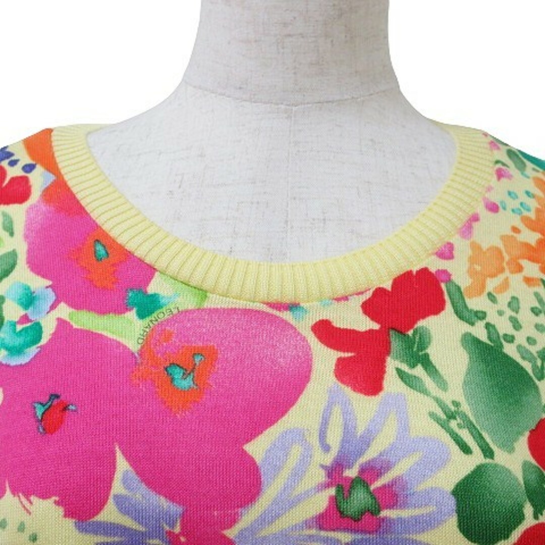 レオナール FASHION 美品 半袖 ニット カットソー 花柄 IBO58 レオナール FASHION 美品 半袖 ニット カットソー 花柄 IBO58