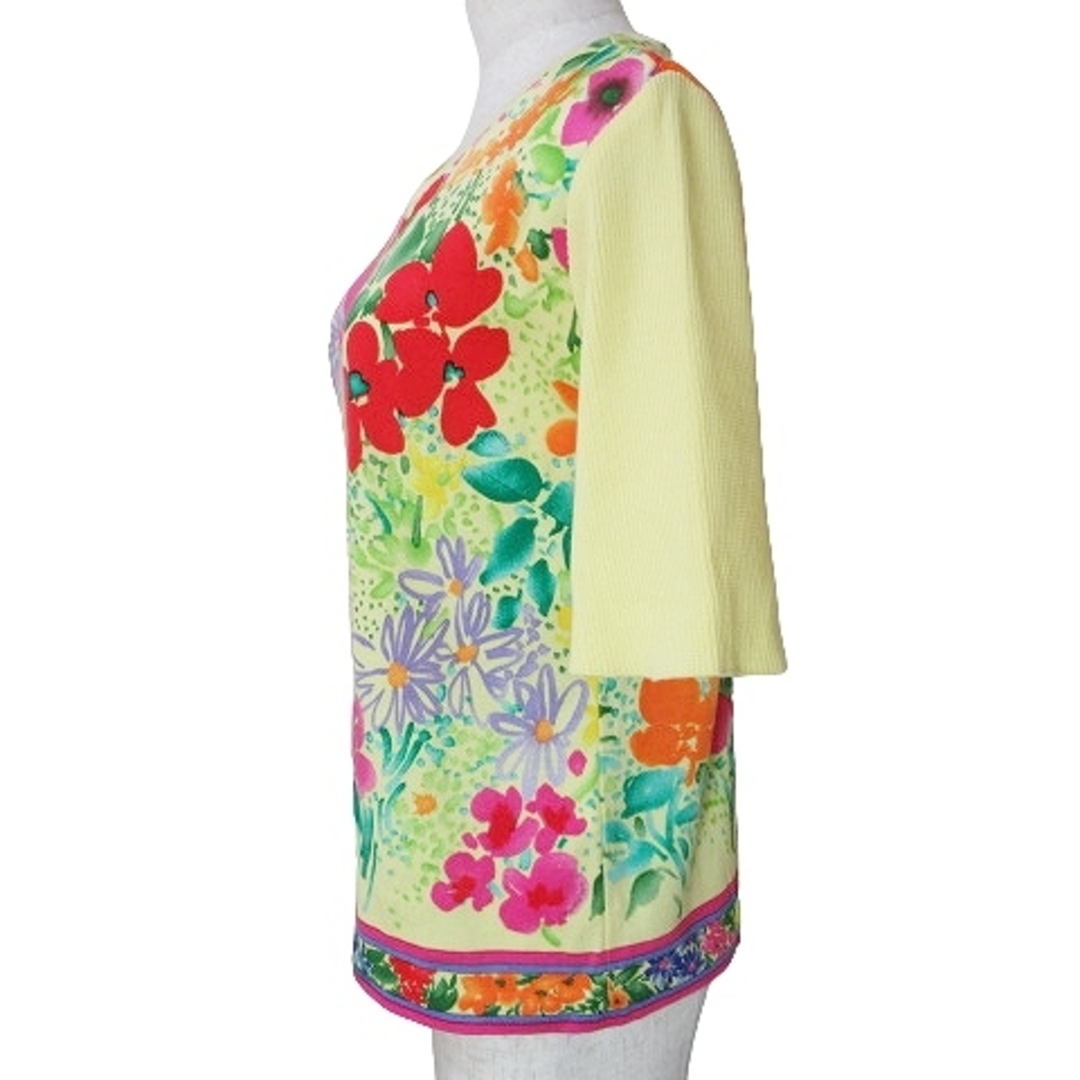 レオナール FASHION 美品 半袖 ニット カットソー 花柄 IBO58 レオナール FASHION 美品 半袖 ニット カットソー 花柄 IBO58