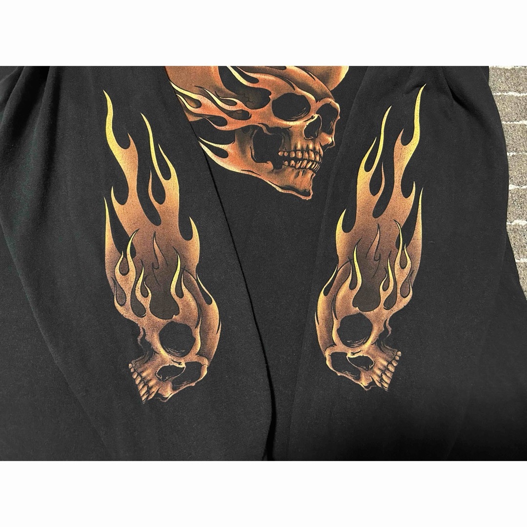 Harley Davidson - Harley davidson 袖フレイム ロンT flame Harley Davidson - Harley davidson 袖フレイム ロンT flame